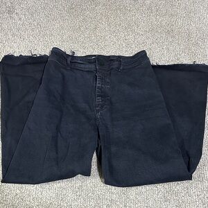 Zara Dark Denim Jeans wide leg Navy